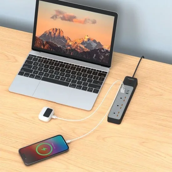Porodo 3Ac | 45W | 300W Power Strip - Black